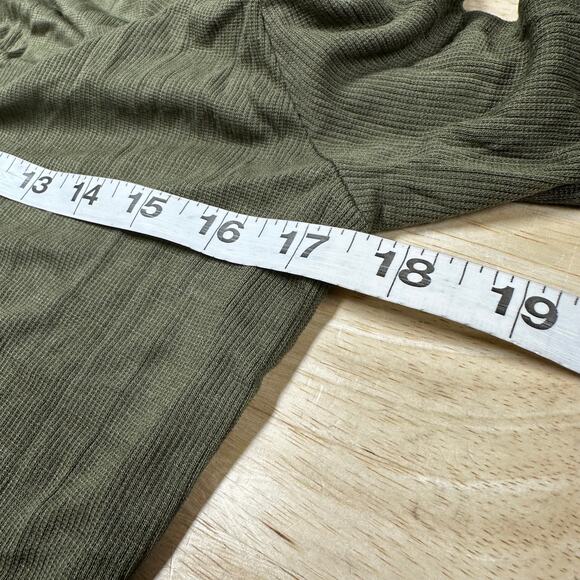 Marine Layer Lexi Rib Henley Burnt Olive Long Sleeve Women's Size X-Large NWT - Picture 9 of 10